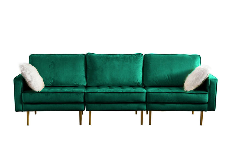 Theo - Velvet Sofa With Pillows