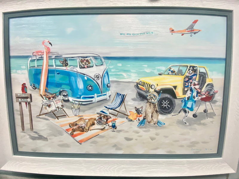 Weekend Pawrty- Coastal Art - Extra Large