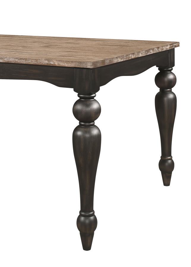 Bridget - Rectangular Dining Table - Brown Brushed And Charcoal Sandthrough