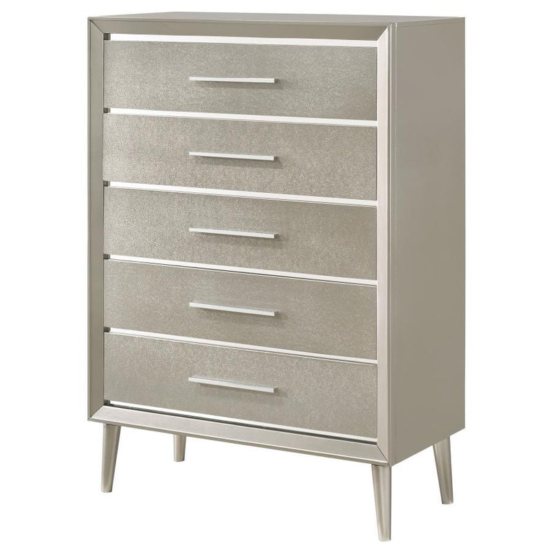 Ramon - 5-Drawer Chest - Metallic Sterling