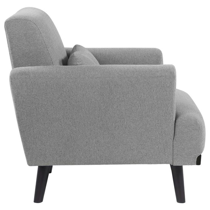 Blake - Upholstered Chair With Track Arms - Sharkskin And Dark Brown