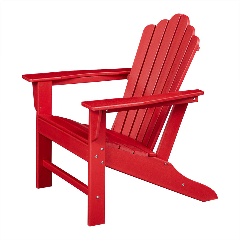 Classic Outdoor Adirondack Chair for Garden Porch Patio Deck Backyard, Weather Resistant Accent Furniture, Red