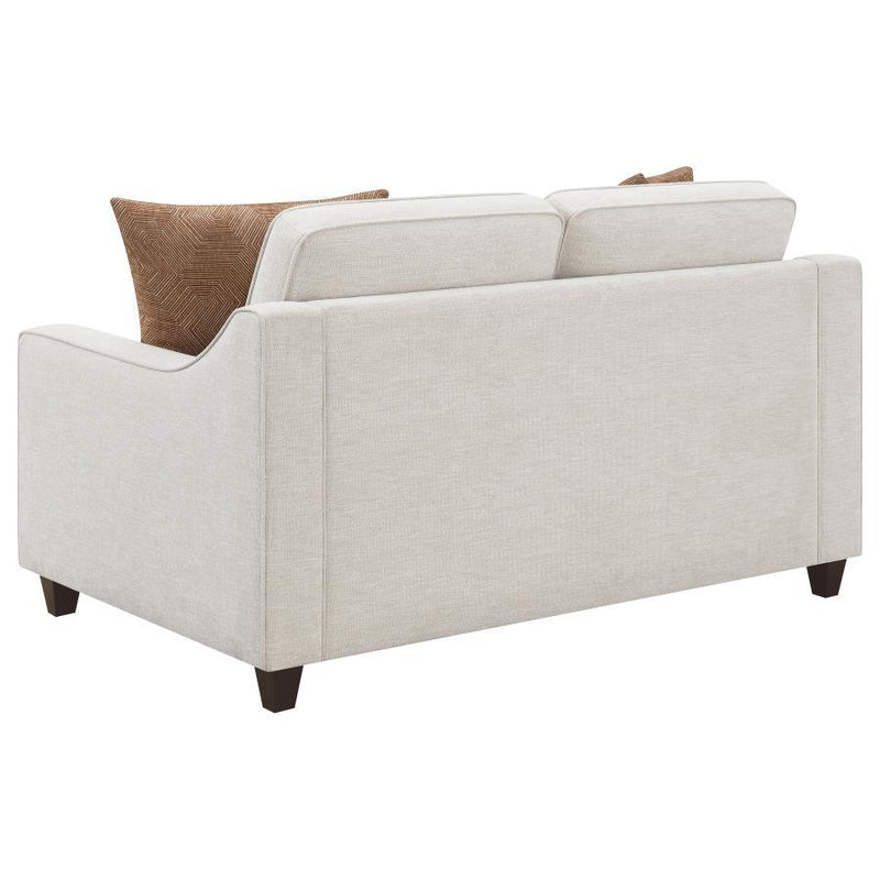 Christine - Upholstered Cushion Back Loveseat - Beige