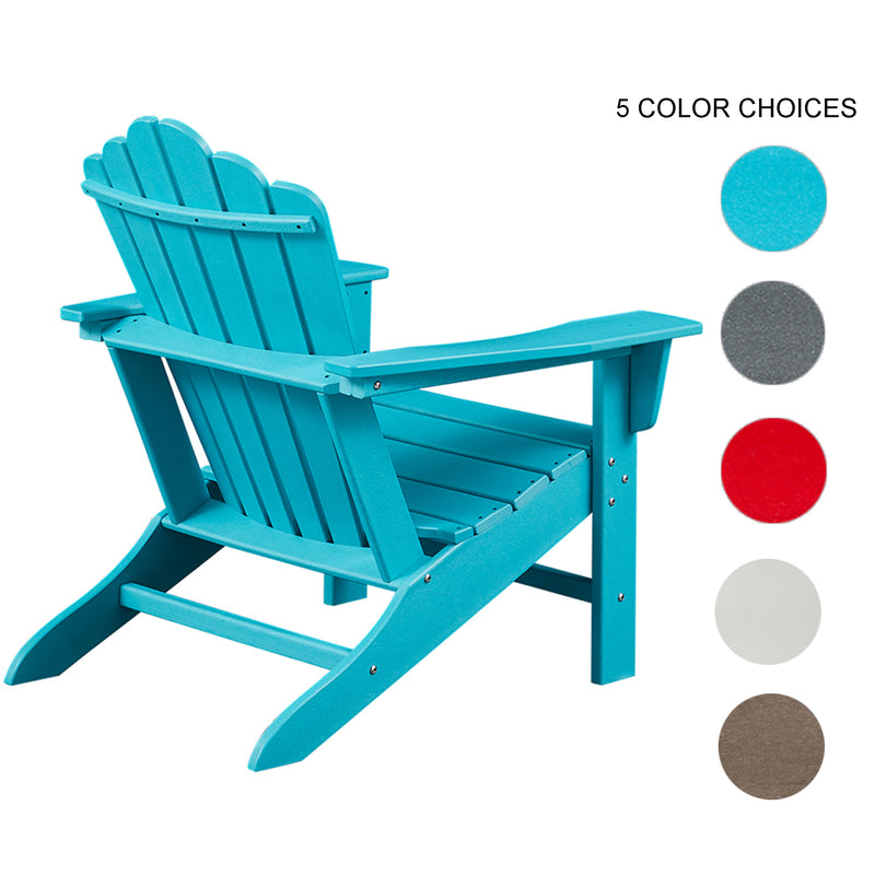 Classic Outdoor Adirondack Chair Set of 2 for Garden Porch Patio Deck Backyard, Weather Resistant Accent Furniture, Blue