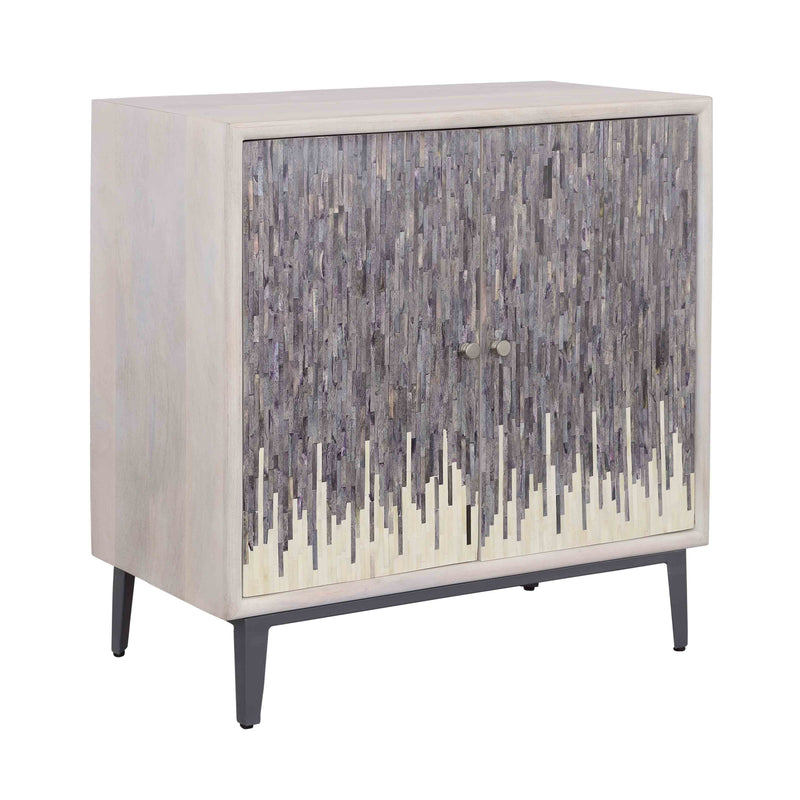 Kai - Bone Inlay Two Door Cabinet - Gray / White Bone Inlay