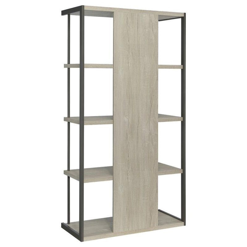 Loomis - 4-Shelf Bookcase - Whitewashed Gray - Wood