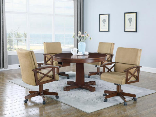 Marietta - 5 Piece Dining And Game Table Set - Tobacco