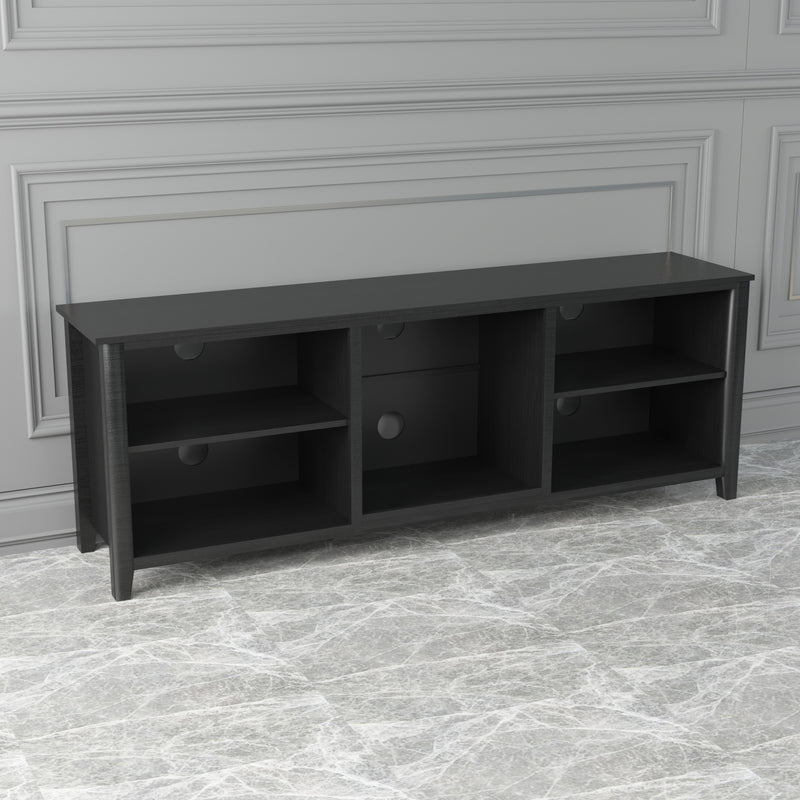 TV Stand Storage Media Console Entertainment Center,Tradition Black,wihout drawer