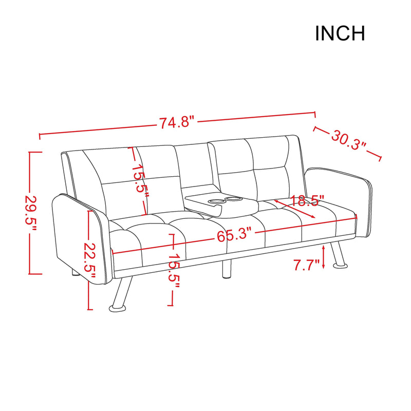 SLEEPER SOFA RED COLOR (Replace W22307250。Size difference, See Details in page.)