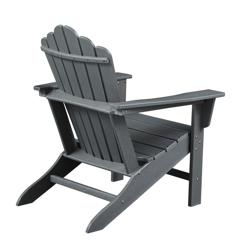 Classic Outdoor Adirondack Chair for Garden Porch Patio Deck Backyard, Weather Resistant Accent Furniture, Slate Grey