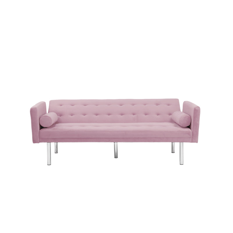 Square arm sleeper sofa Pink Velvet ***Not available for sale on Walmart***