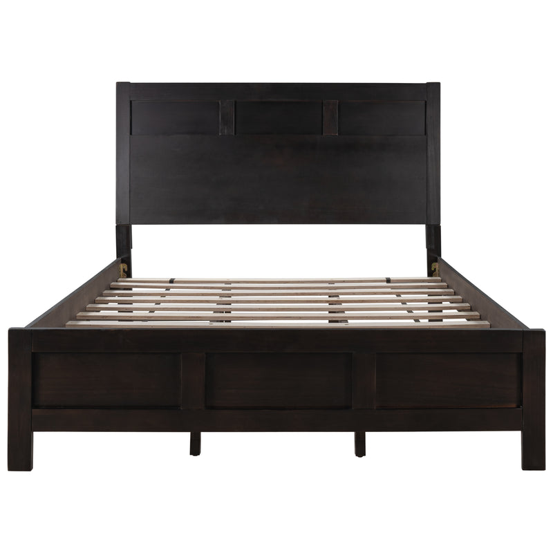 Classic Rich Brown 4 Pieces Queen Bedroom Set (Queen Bed + Nightstand*2+ Chest)