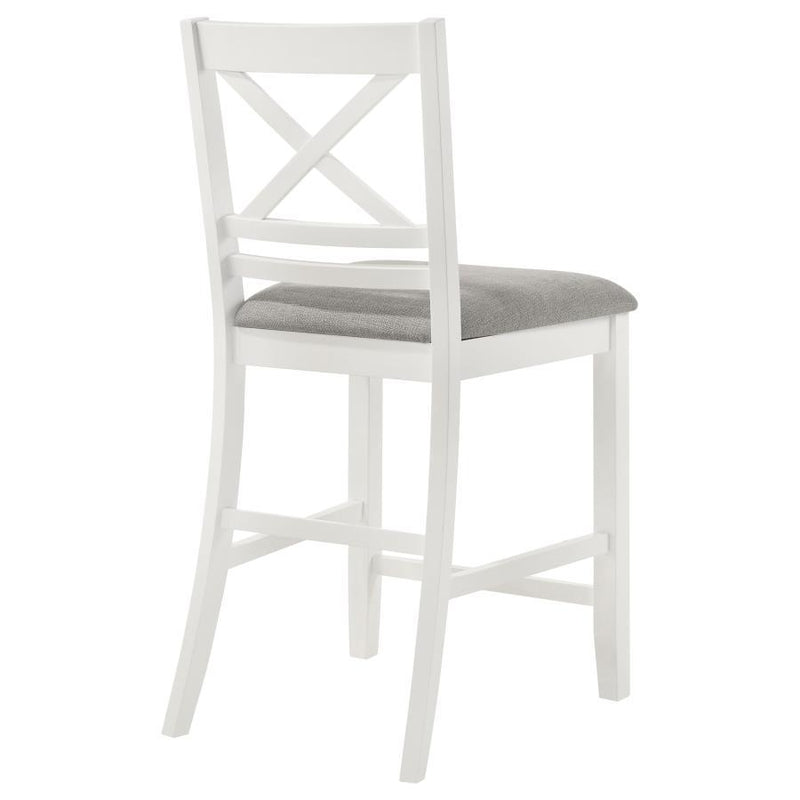 Hollis - X-Back Counter Height Dining Chair (Set of 2) - White And Light Gray