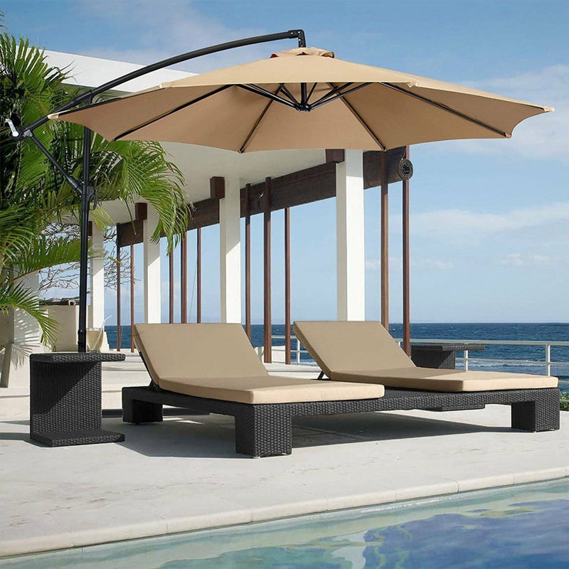 10ft Patio Hanging Umbrella with Cross Base - Atlantic Fine Furniture Inc