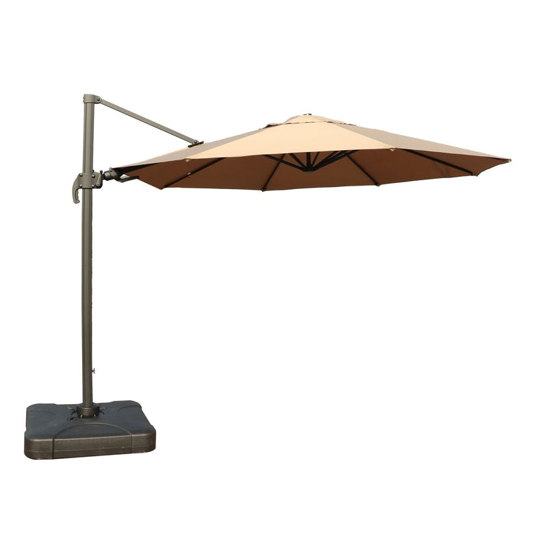 11 Feet Cantilever Umbrella with Carry Bag and Base, Taupe - Atlantic Fine Furniture Inc