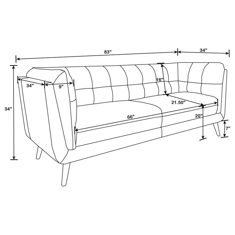 Thatcher - Upholstered Button Tufted Sofa - Brown