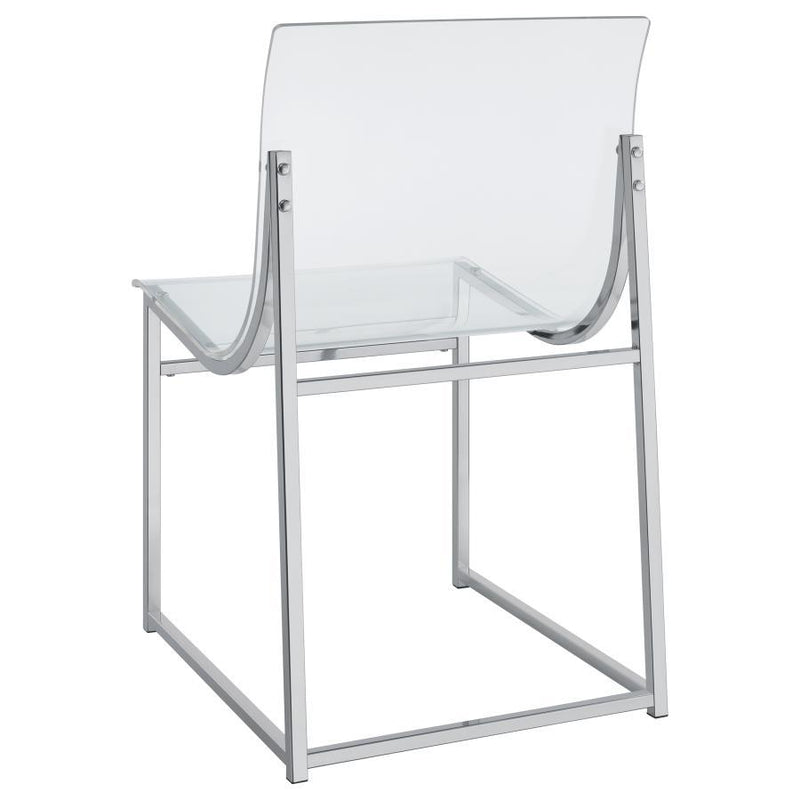 Acrylic - Dining Side Chair (Set of 2) - Clear And Chrome