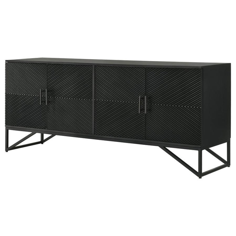 Riddell - 4-Door Accent Cabinet - Black