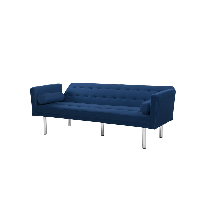 Square arm sleeper sofa Navy Blue  Velvet ***Not available for sale on Walmart***