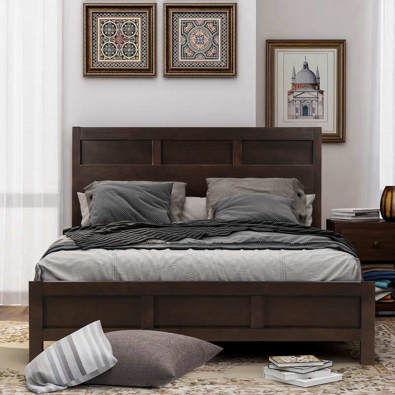 Classic Rich Brown 3 Pieces King Bedroom Set (King Bed + Nightstand+ Dresser)