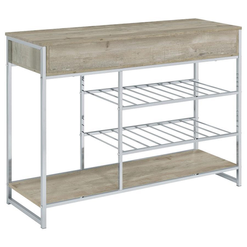 Melrose - 2-Drawer Home Bar Storage With Wine Rack Gray - Gray