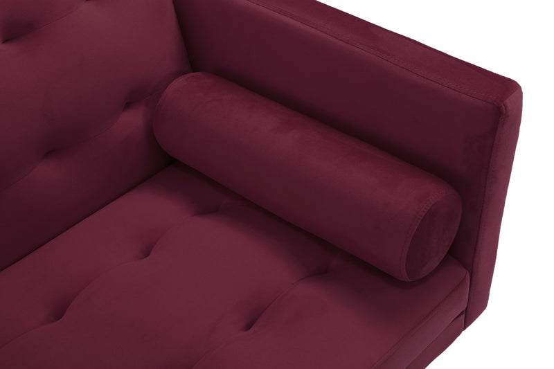 Square arm sleeper sofa Red Velvet ***Not available for sale on Walmart***