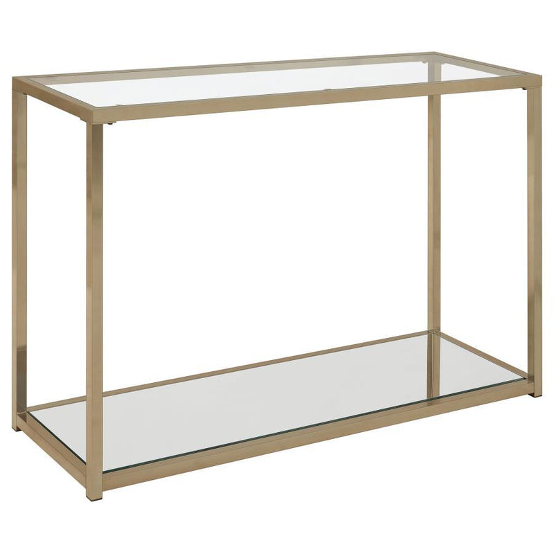 Cora - Sofa Table With Mirror Shelf - Chocolate Chrome