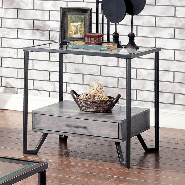 Ponderay - End Table - Gray / Black