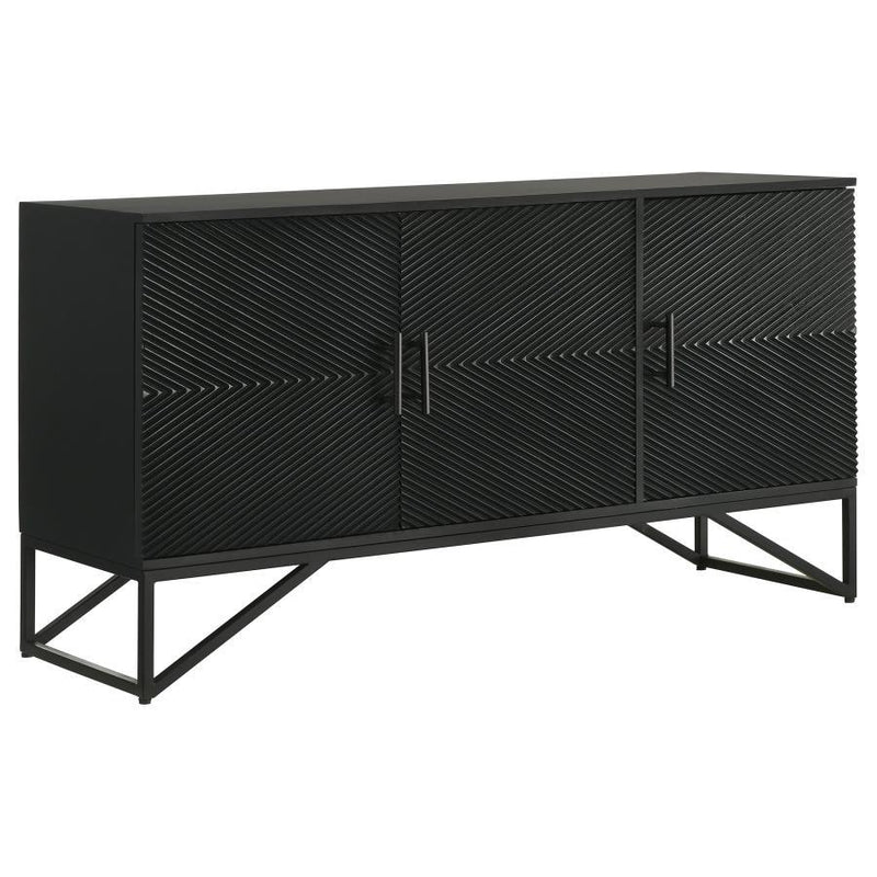 Riddell - 3-Door Accent Cabinet - Black