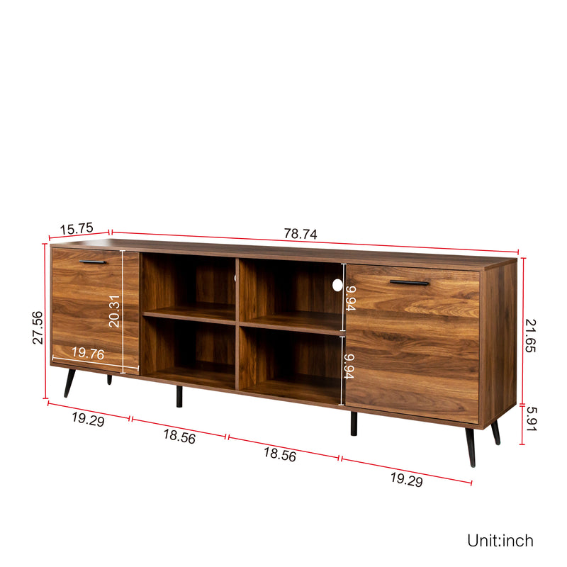 TV Stand Mid-Century Wood Modern Entertainment Center Adjustable Storage Cabinet TV Console for Living Room