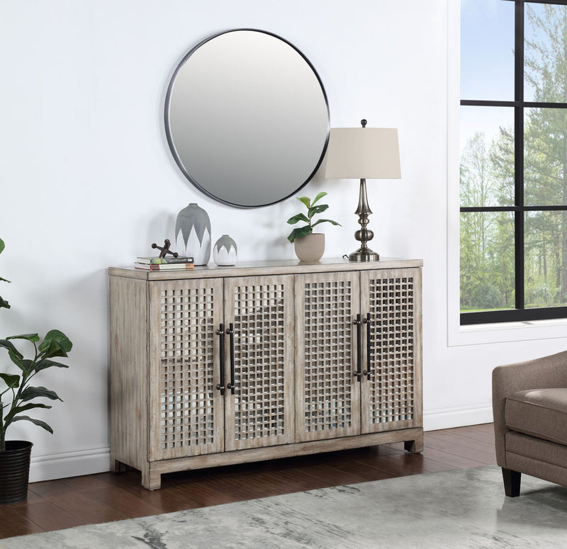 Hollow - Four Door Credenza - Smokey Beige