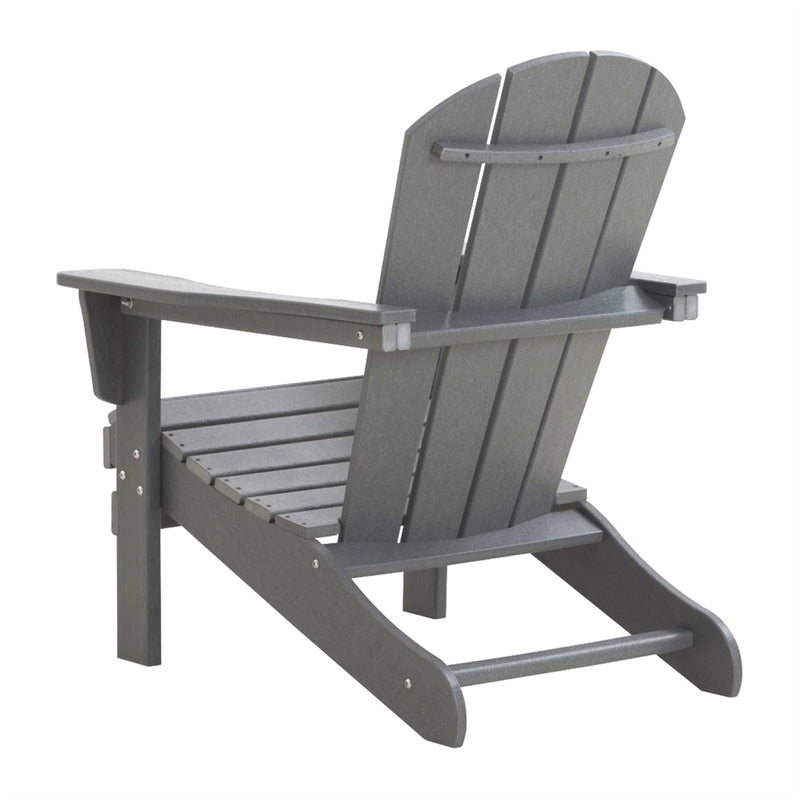 HDPE Adirondack Chair, Fire Pit Chairs, Sand Chair, Patio Outdoor Chairs,DPE Plastic Resin Deck Chair, lawn chairs, Adult Size ,Weather Resistant for Patio/ Backyard/Garden , Gray, Set of 2