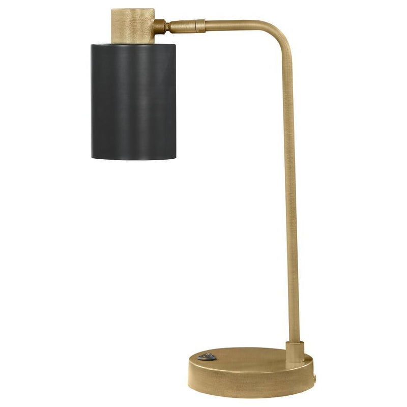 Cherise - Adjustable Shade Table Lamp - Antique Brass And Matte Black