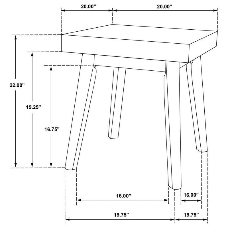 Westerly - Square Wood End Table With Diamond Parquet - Walnut