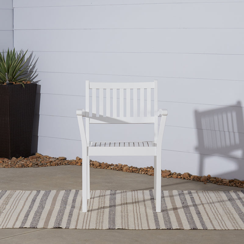 Bradley Outdoor Patio Wood Garden Stacking Armchair (Set of 2)