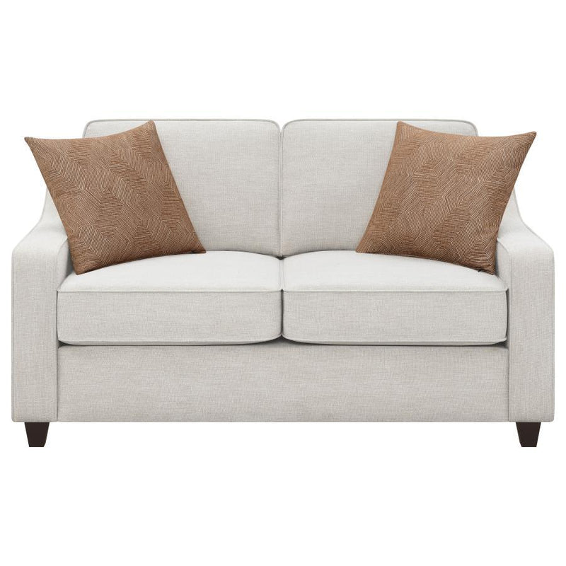 Christine - Upholstered Cushion Back Loveseat - Beige