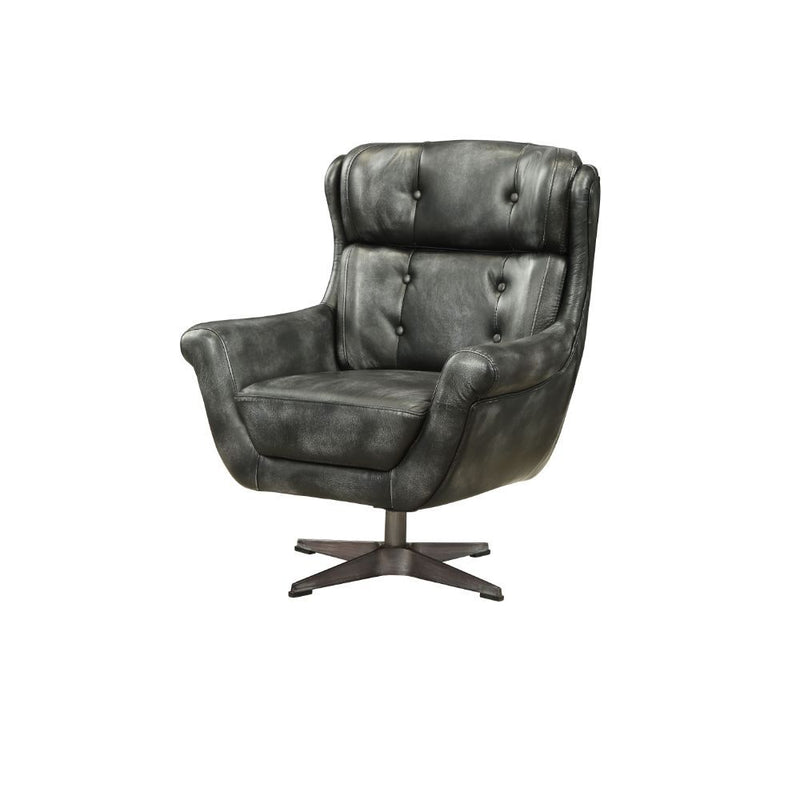 Asotin - Accent Chair - Vintage Black Top Grain Leather