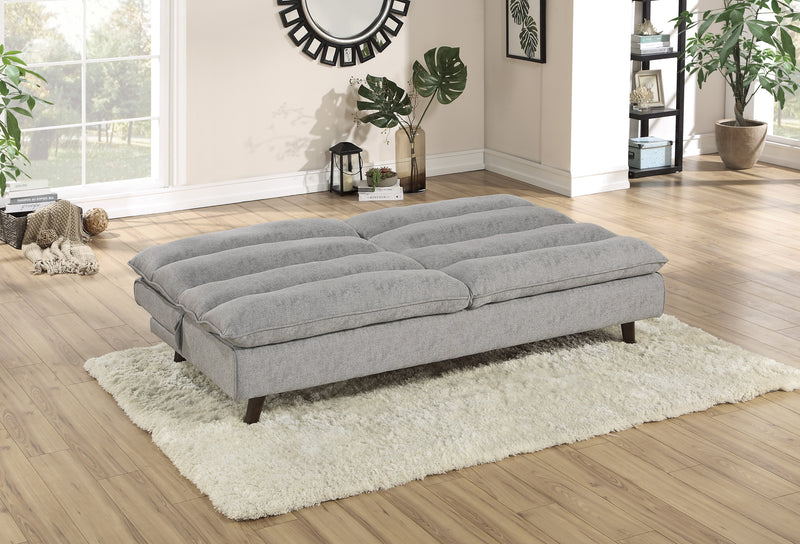 Casual Living Room 1pc Elegant Lounger Light Gray Textured Fabric Upholstered Sleeper Sofa Versatile Placement Furniture