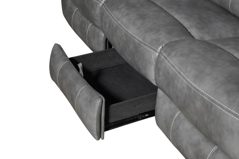 Conrad - Upholstered Padded Arm Motion Sofa - Gray