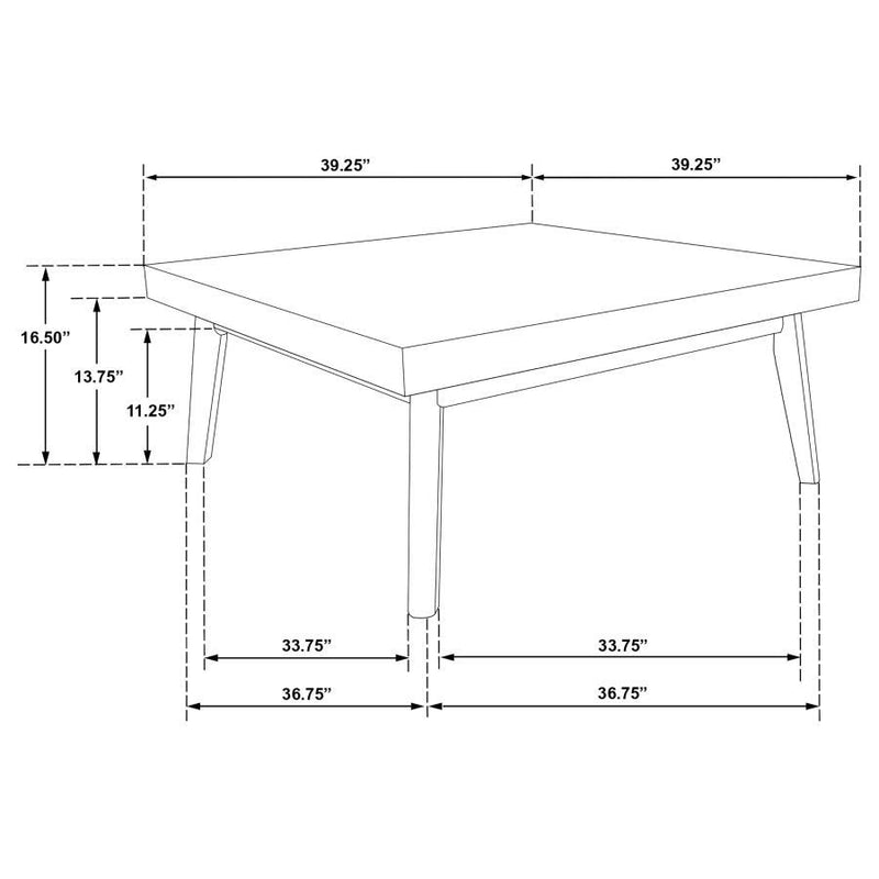 Westerly - Square Wood Coffee Table With Diamond Parquet - Walnut