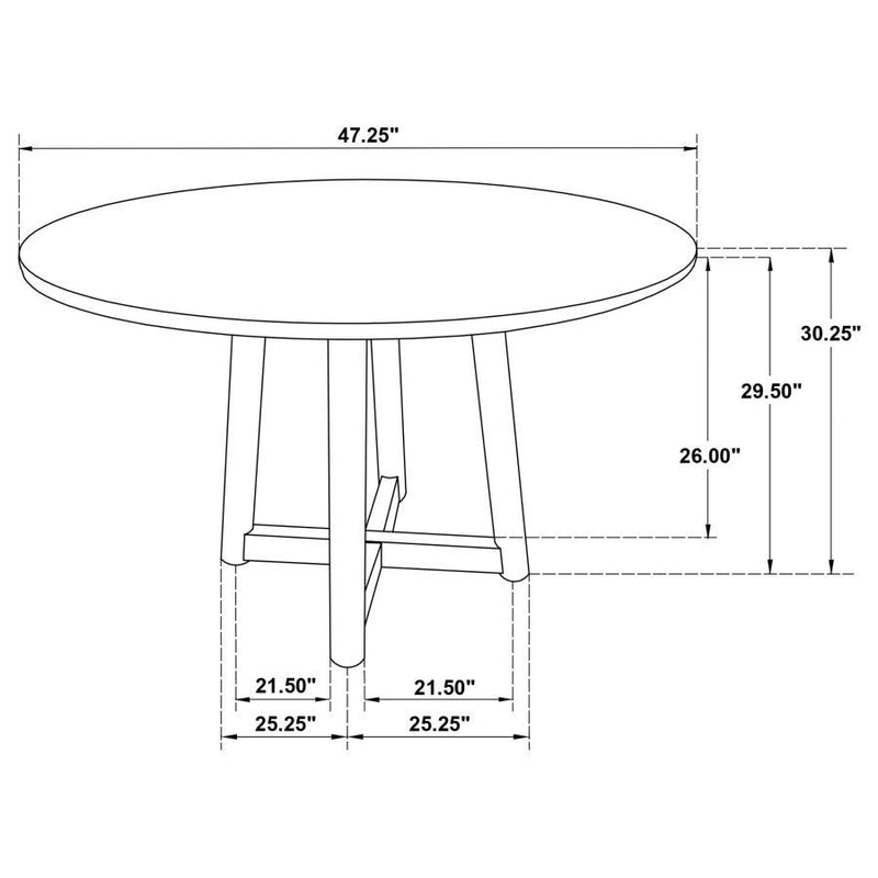 Dinah - Round Solid Wood Dining Table - Walnut