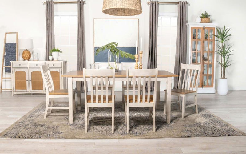 Kirby - Rectangular Dining Table With Butterfly Leaf - Natural And Rustic Off White