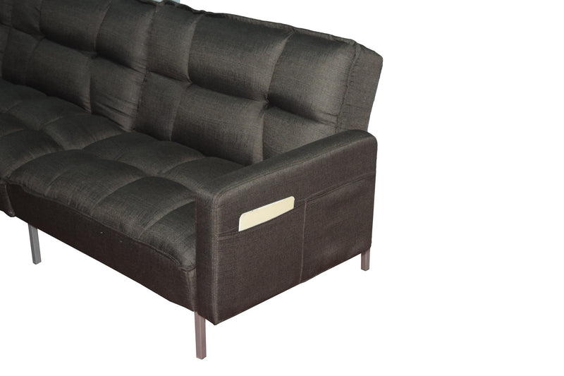 Sectional sofa couch sleeper brown