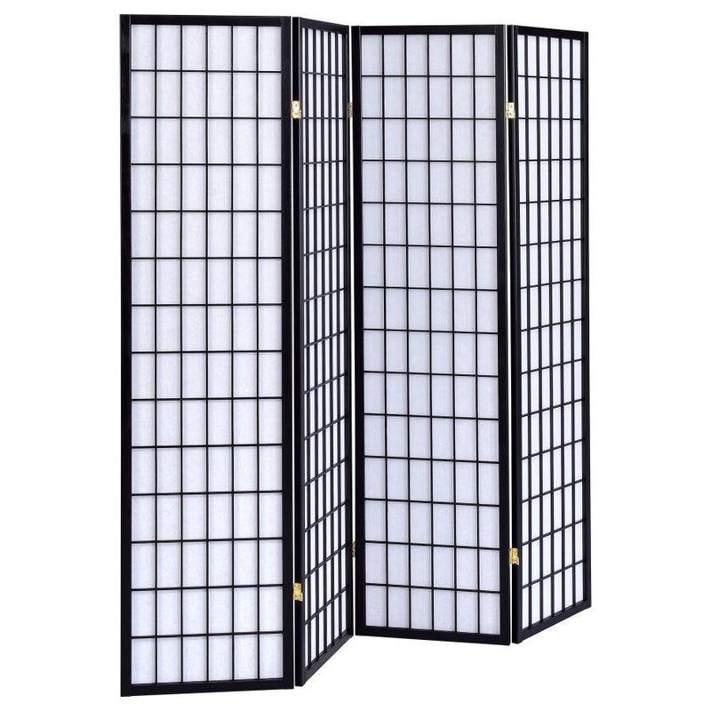 Roberto - 4-panel Linear Grid Design Folding Screen