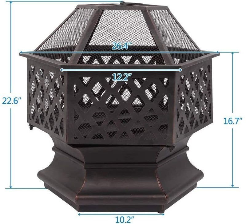 24" Metal Fire Pit - Atlantic Fine Furniture Inc