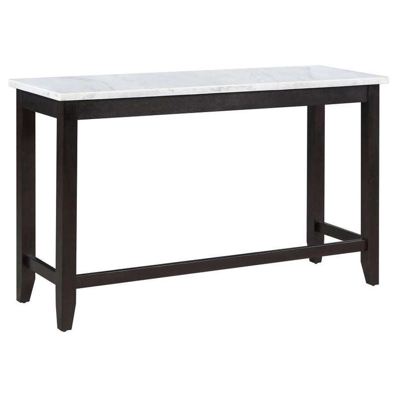 Toby - Rectangular Marble Top Counter Height Table - Espresso And White