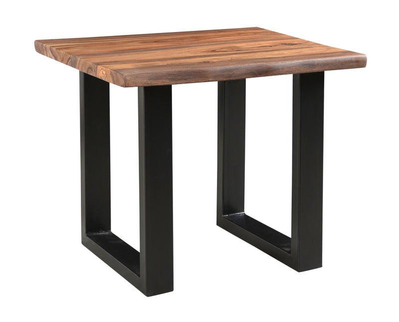 Brownstone II - Table With Natural Live Edge Top And Metal Base