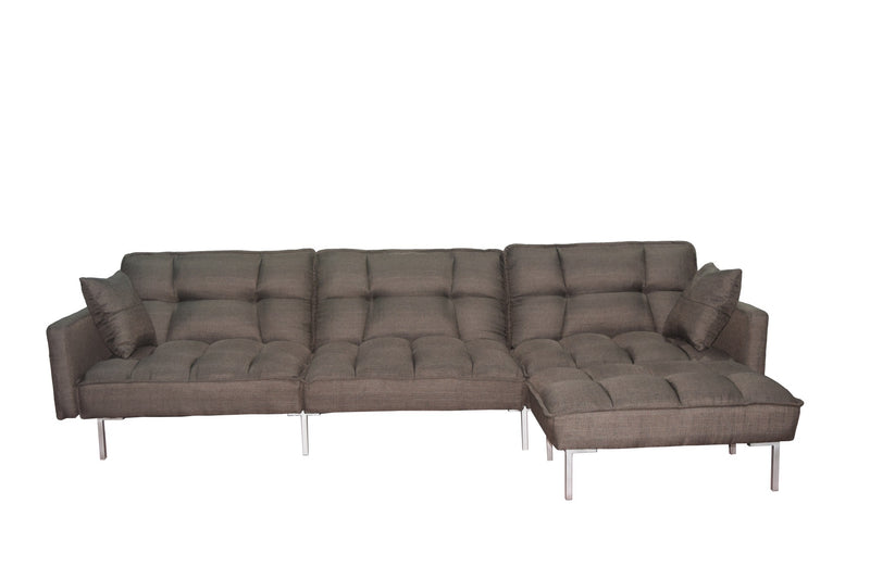 Sectional sofa couch sleeper brown