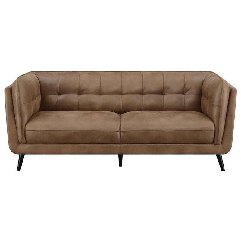 Thatcher - Upholstered Button Tufted Sofa - Brown