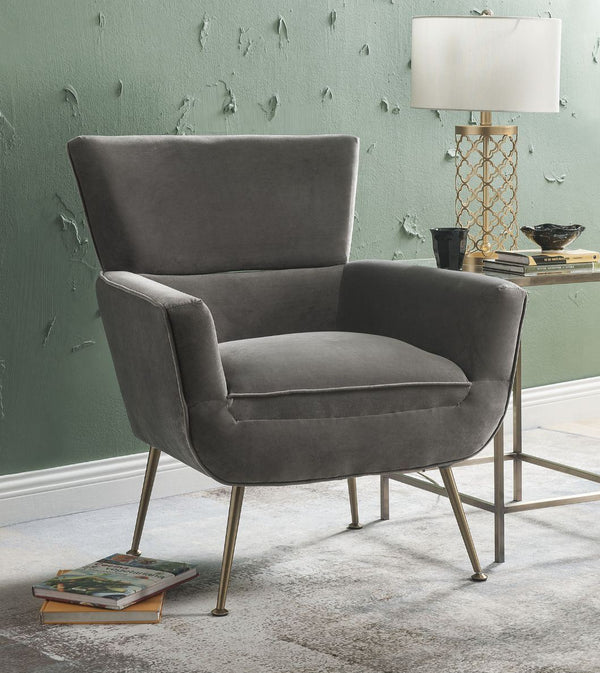 Varik - Accent Chair - Gray Velvet